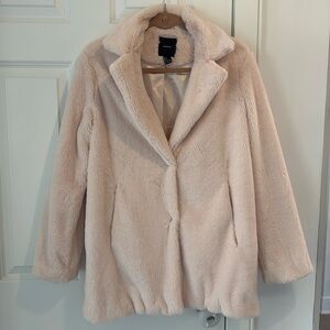 Forever 21 blush faux fur coat